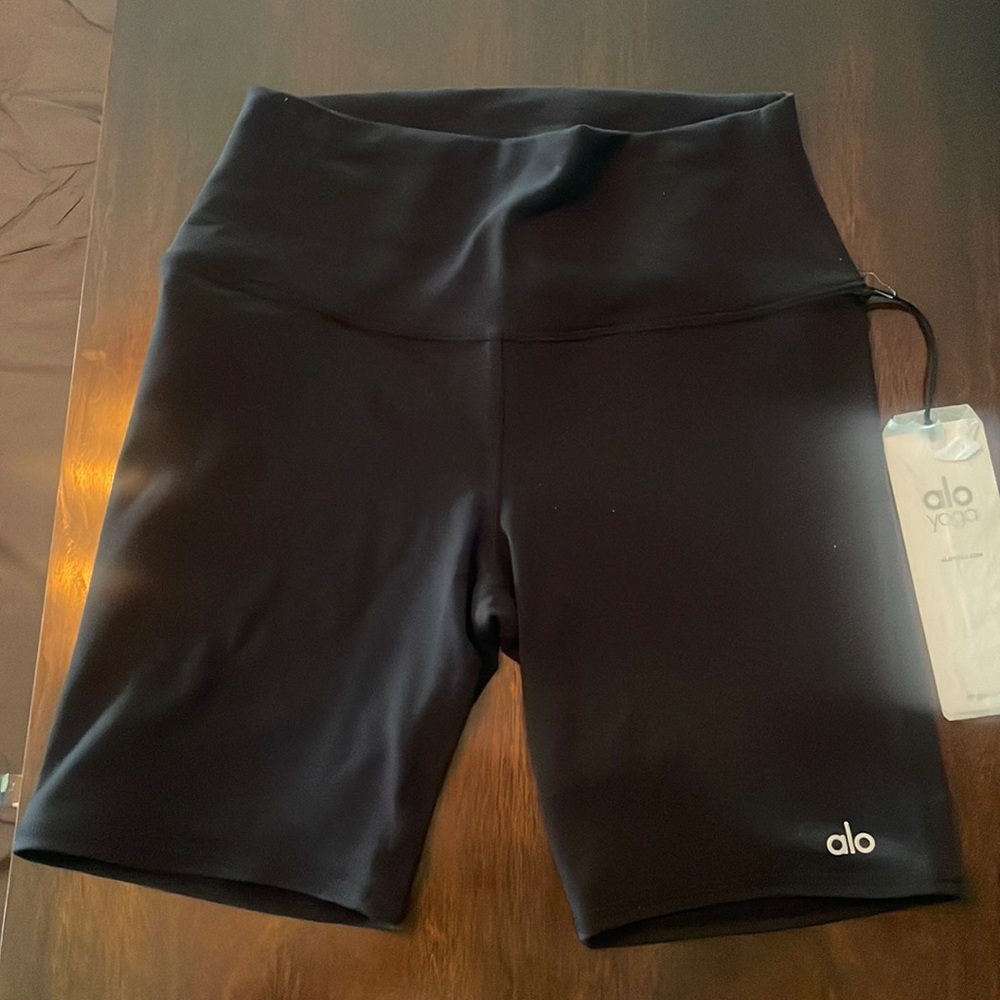 Ali Yoga High Waisted Black Biker Shorts